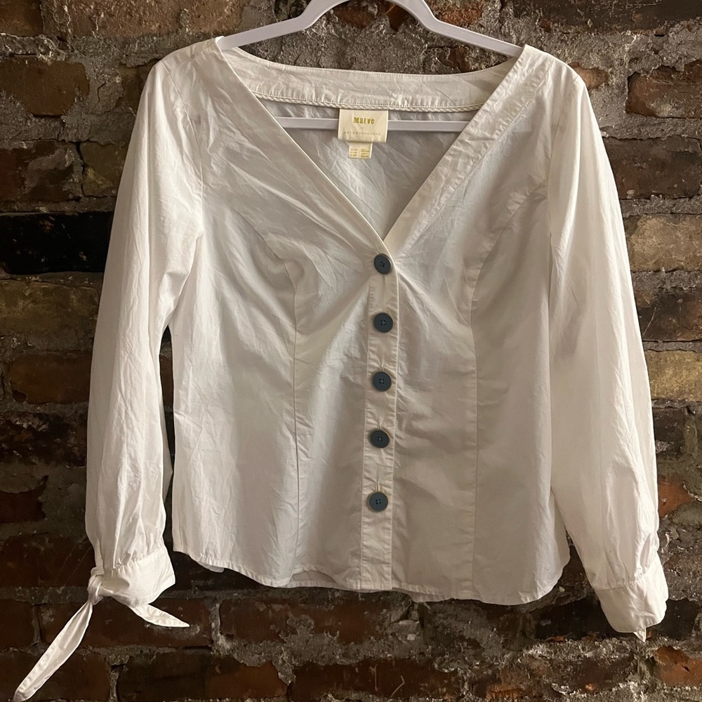 Anthroplogie white dress blouse